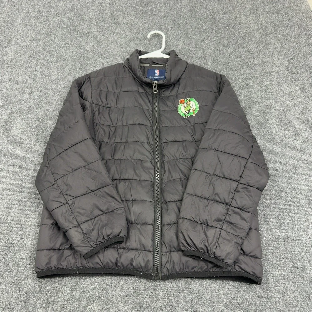 Boston Celtics G-III Sports Puffer Jacket Youth M Black Nylon Full Zip Sports‎